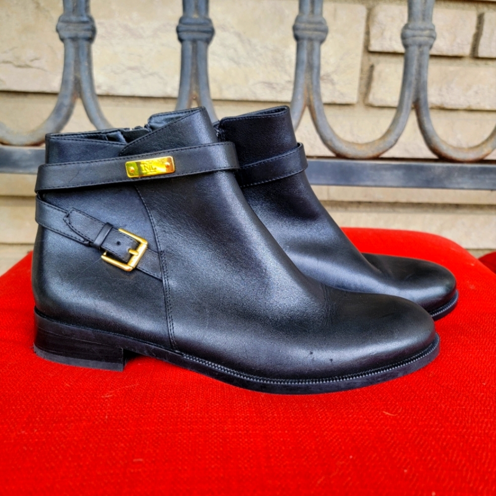 RALPH LAUREN Black Ankle Boots